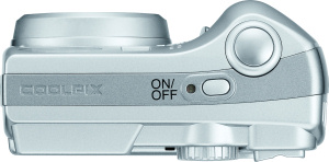 Nikon's Coolpix 7600 digital camera. Courtesy of Nikon, with modifications by Michael R. Tomkins. Click for a bigger picture!