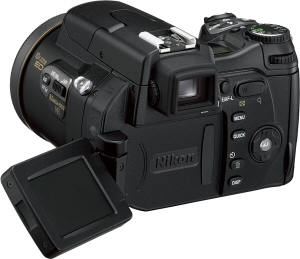 Nikon's Coolpix 8800 digital camera. Courtesy of Nikon, with modifications by Michael R. Tomkins. Click for a bigger picture!