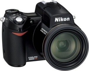 Nikon's Coolpix 8800 digital camera. Courtesy of Nikon, with modifications by Michael R. Tomkins. Click for a bigger picture!