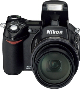 Nikon's Coolpix 8800 digital camera. Courtesy of Nikon, with modifications by Michael R. Tomkins. Click for a bigger picture!