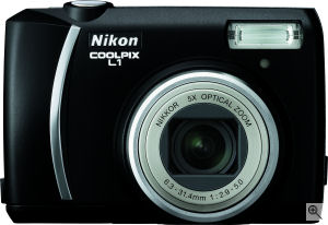 Nikon's Coolpix L1 digital camera. Courtesy of Nikon, with modifications by Michael R. Tomkins. Click for a bigger picture!