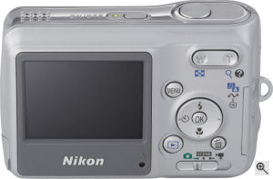 Nikon's Coolpix L3 digital camera. Courtesy of Nikon, with modifications by Michael R. Tomkins. Click for a bigger picture!