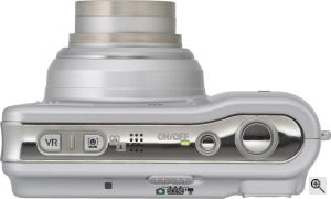 Nikon's Coolpix L5 digital camera. Courtesy of Nikon, with modifications by Michael R. Tomkins. Click for a bigger picture!