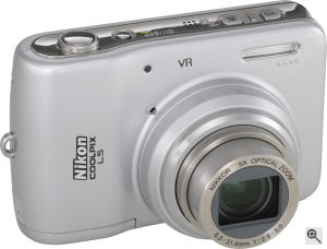 Nikon's Coolpix L5 digital camera. Courtesy of Nikon, with modifications by Michael R. Tomkins. Click for a bigger picture!