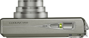 Nikon's Coolpix S510 digital camera. Courtesy of Nikon, with modifications by Michael R. Tomkins. Click for a bigger picture!