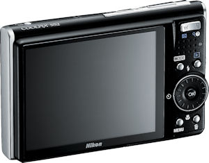 Nikon's Coolpix S52 digital camera. Courtesy of Nikon, with modifications by Michael R. Tomkins. Click for a bigger picture!