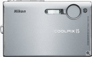 Nikon's Coolpix S5 digital camera. Courtesy of Nikon, with modifications by Michael R. Tomkins. Click for a bigger picture!