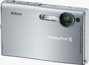 Nikon's Coolpix S5 digital camera. Courtesy of Nikon, with modifications by Michael R. Tomkins. Click for a bigger picture!