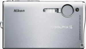 Nikon's Coolpix S6 digital camera. Courtesy of Nikon, with modifications by Michael R. Tomkins. Click for a bigger picture!