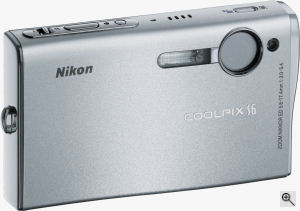 Nikon's Coolpix S6 digital camera. Courtesy of Nikon, with modifications by Michael R. Tomkins. Click for a bigger picture!