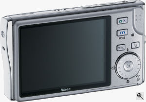 Nikon's Coolpix S6 digital camera. Courtesy of Nikon, with modifications by Michael R. Tomkins. Click for a bigger picture!
