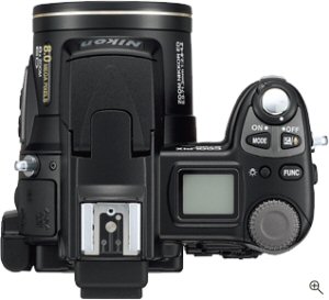 Nikon's Coolpix 8700 digital camera. Courtesy of Nikon, with modifications by Michael R. Tomkins. Click for a bigger picture!