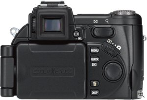 Nikon's Coolpix 8700 digital camera. Courtesy of Nikon, with modifications by Michael R. Tomkins. Click for a bigger picture!