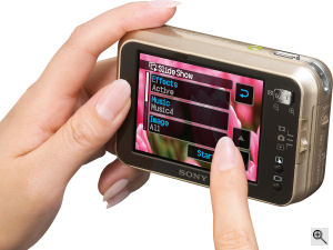 Sony's Cyber-shot DSC-N2 digital camera. Courtesy of Sony, with modifications by Michael R. Tomkins. Click for a bigger picture!