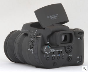 Sony's Cyber-shot DSC-R1 digital camera. Copyright © 2005, The Imaging Resource. All rights reserved. Click for a bigger picture!