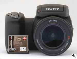 Sony's Cyber-shot DSC-R1 digital camera. Copyright © 2005, The Imaging Resource. All rights reserved. Click for a bigger picture!