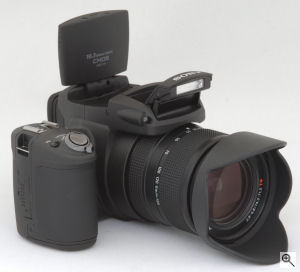 Sony's Cyber-shot DSC-R1 digital camera. Copyright © 2005, The Imaging Resource. All rights reserved. Click for a bigger picture!