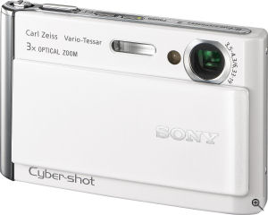 Sony's Cyber-shot DSC-T70 digital camera. Courtesy of Sony, with modifications by Michael R. Tomkins. Click for a bigger picture!