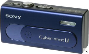 Sony Cyber-shot DSC-U40 digital camera. Courtesy of Sony, with modifications by Michael R. Tomkins. Click for a bigger picture!