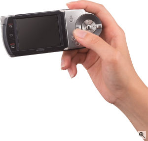 Sony's Cyber-shot M2 digital camera. Courtesy of Sony, with modifications by Michael R. Tomkins. Click for a bigger picture!