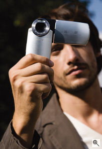 Sony's Cyber-shot M2 digital camera. Courtesy of Sony, with modifications by Michael R. Tomkins. Click for a bigger picture!