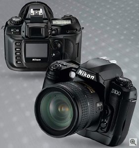 Nikon's D100 digital camera. Courtesy of Nikon Inc., with modifications by Michael R. Tomkins. Click for a bigger picture