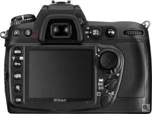 Nikon's D300 digital SLR. Courtesy of Nikon, with modifications by Michael R. Tomkins. Click for a bigger picture!