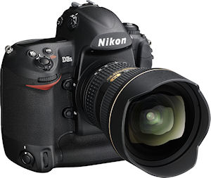 Nikon's D3S digital SLR. Photo provided by Nikon Inc. Click for a bigger picture!