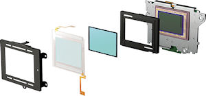 Nikon's D700 image sensor assembly. Courtesy of Nikon, with modifications by Michael R. Tomkins. Click for a bigger picture!