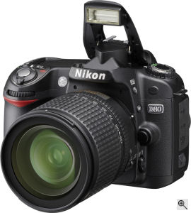 Nikon's D80 digital SLR. Courtesy of Nikon, with modifications by Michael R. Tomkins. Click for a bigger picture!