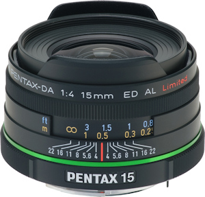 smc Pentax DA 15mm F4 ED AL Limited lens. Photo provided by Pentax Imaging Co. Click for a bigger picture!