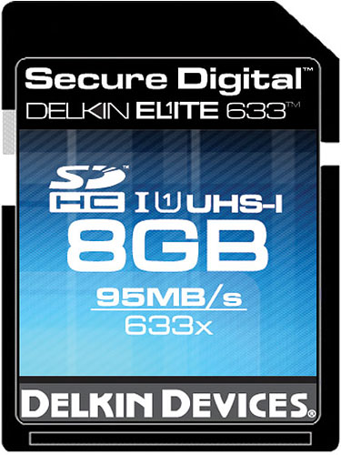 The Delkin Elite 633X UHS-I SDHC card. Photo provided by Delkin Devices Inc. Click for a bigger picture!