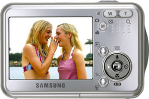 Samsung's Digimax i5 digital camera. Courtesy of Samsung, with modifications by Michael R. Tomkins.