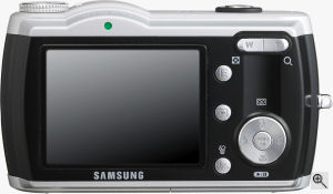 Samsung's Digimax L85 digital camera. Courtesy of Samsung, with modifications by Michael R. Tomkins. Click for a bigger picture!