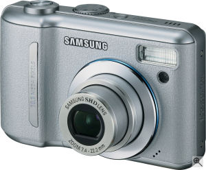 Samsung's Digimax S1000 digital camera. Courtesy of Samsung, with modifications by Michael R. Tomkins. Click for a bigger picture!