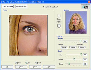 Kodak's DIGITAL GEM Airbrush Professional plug-in screenshot. Courtesy of Kodak, with modifications by Michael R. Tomkins. Click for a bigger picture!