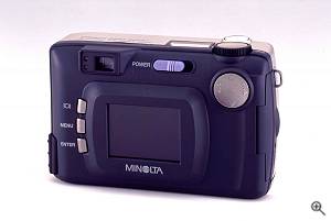 Minolta's Dimge 2330 digital camera, rear view. Courtesy of Minolta Corp. - click for a bigger picture!