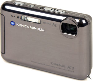 Konica Minolta's DiMAGE X1 digital camera. Courtesy of Konica Minolta, with modifications by Michael R. Tomkins. Click for a bigger picture!