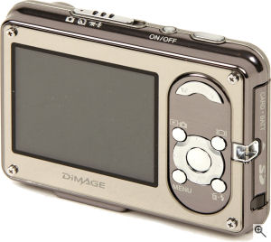 Konica Minolta's DiMAGE X1 digital camera. Courtesy of Konica Minolta, with modifications by Michael R. Tomkins. Click for a bigger picture!