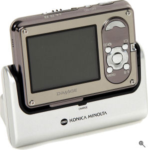 Konica Minolta's DiMAGE X1 digital camera. Courtesy of Konica Minolta, with modifications by Michael R. Tomkins. Click for a bigger picture!