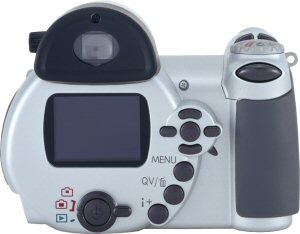 Konica Minolta's DiMAGE Z10 digital camera. Courtesy of Konica Minolta, with modifications by Michael R. Tomkins. Click for a bigger picture!