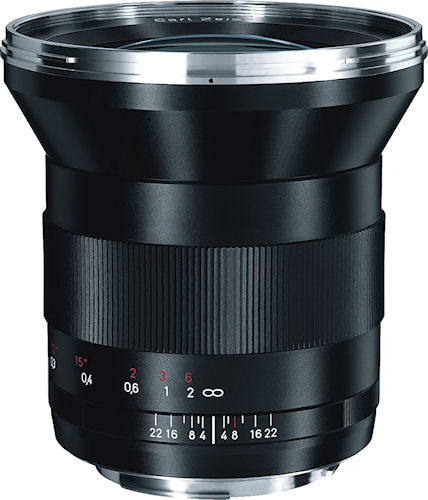The Carl Zeiss Distagon T* 2,8/21 ZE lens. Photo provided by Carl Zeiss AG. Click for a bigger picture!