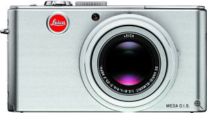 Leica's D-LUX 3 digital camera. Courtesy of Leica, with modifications by Michael R. Tomkins. Click for a bigger picture!