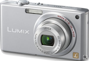 Panasonic's Lumix DMC-FX33 digital camera. Courtesy of Panasonic, with modifications by Michael R. Tomkins. Click for a bigger picture!