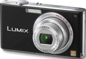 Panasonic's Lumix DMC-FX33 digital camera. Courtesy of Panasonic, with modifications by Michael R. Tomkins. Click for a bigger picture!