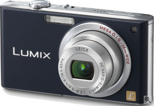 Panasonic's Lumix DMC-FX33 digital camera. Courtesy of Panasonic, with modifications by Michael R. Tomkins. Click for a bigger picture!