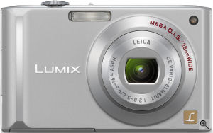 Panasonic's Lumix DMC-FX55 digital camera. Courtesy of Panasonic, with modifications by Michael R. Tomkins. Click for a bigger picture!