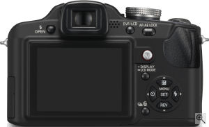 Panasonic's Lumix DMC-FZ18 digital camera. Courtesy of Panasonic, with modifications by Michael R. Tomkins. Click for a bigger picture!