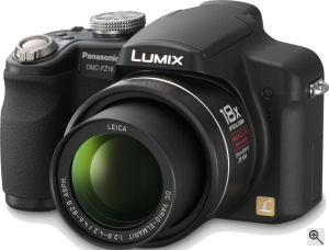 Panasonic's Lumix DMC-FZ18 digital camera. Courtesy of Panasonic, with modifications by Michael R. Tomkins. Click for a bigger picture!