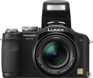 Panasonic's Lumix DMC-FZ8 digital camera. Courtesy of Panasonic, with modifications by Michael R. Tomkins.